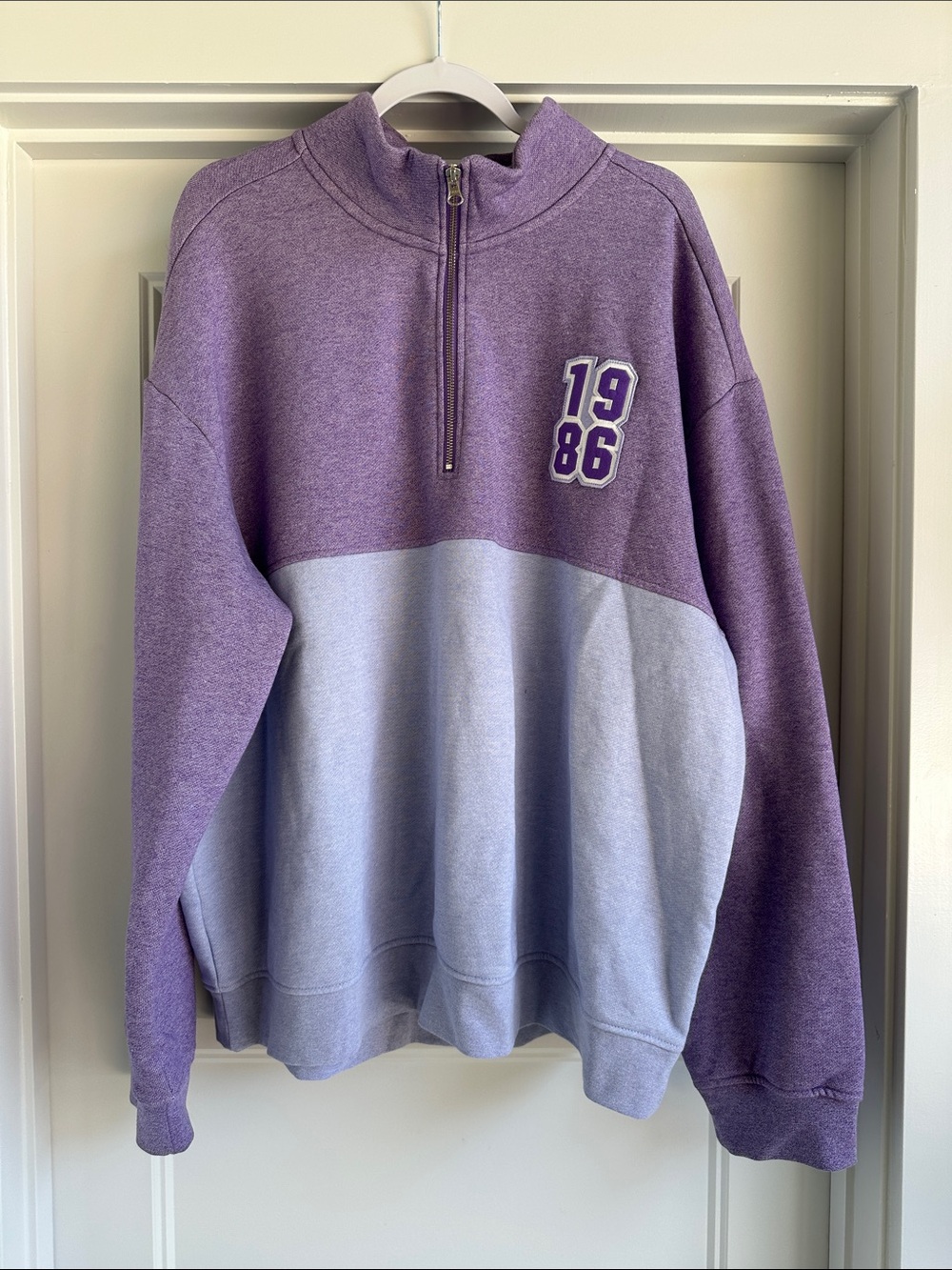 Original Use Two-Tone Purple Half-Zip Sweatshirt